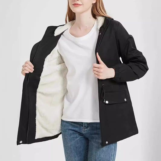 Korean Casual Loose Overcoat Fashionable Thickened Mid-length Cotton Clothing Coat