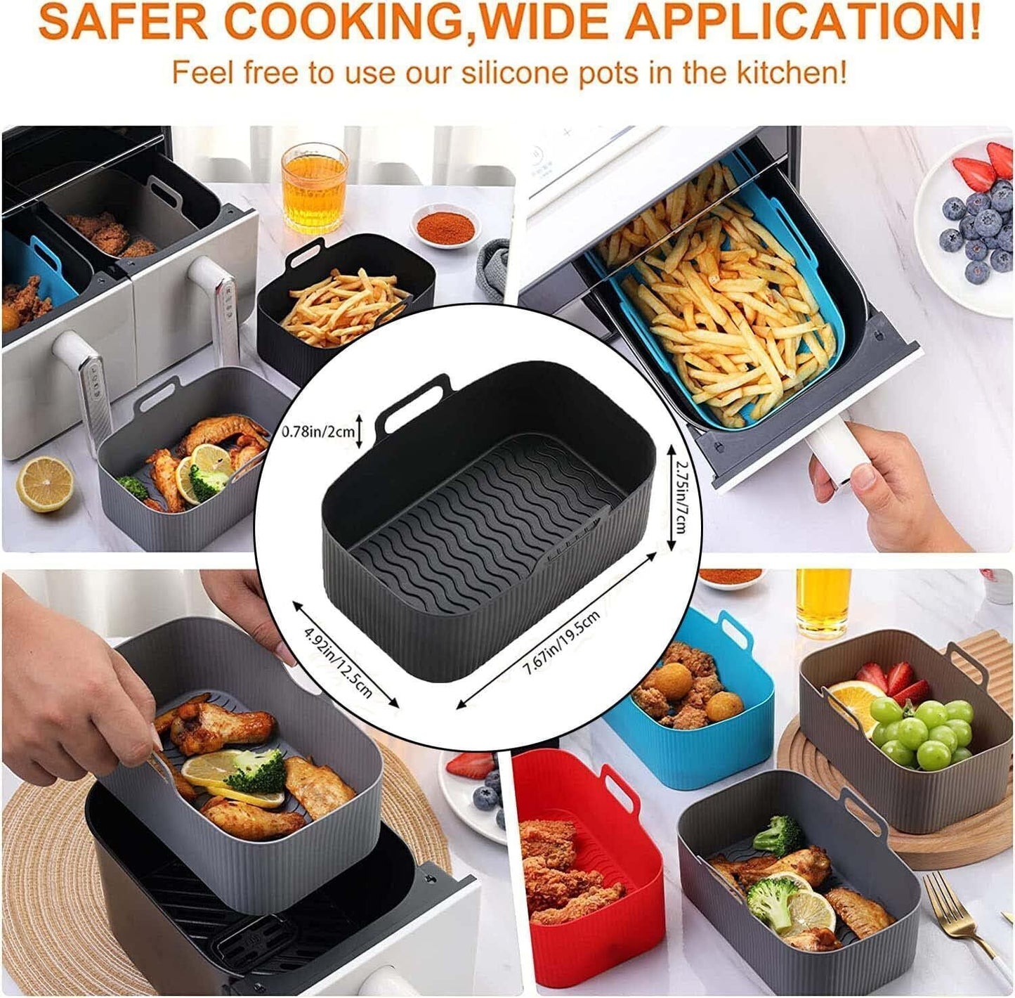 Air Fryer Rack And Grill Rack 8PCS Steel Griller Double Basket Accessories