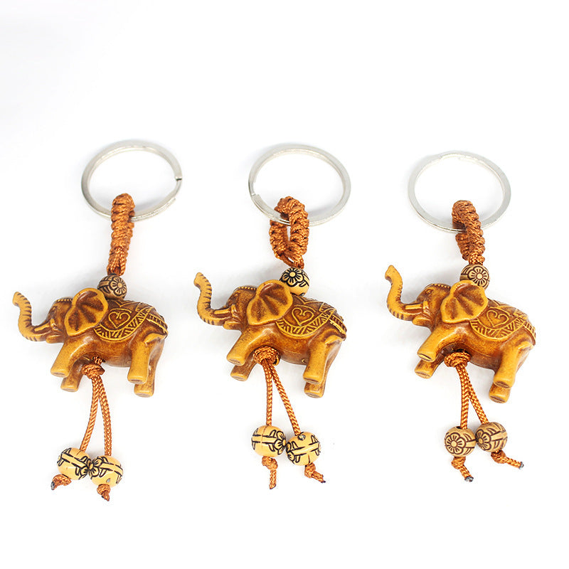 Stereoscopic Elephant Key Chain Resin Pendant