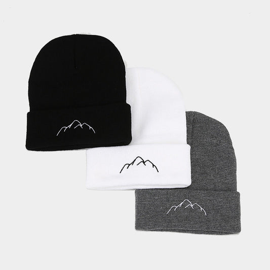 Peak Embroidery Sleeve Cap Trendy Outdoor Fashion Personalized Warm Keeping Beanie Hat