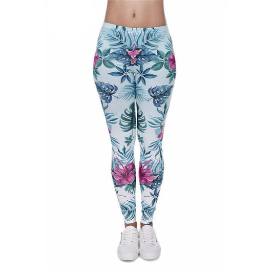 Tortoise back leaf floral cropped pants