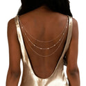 Multi-layer Backless Back Chain Women's Diamond-embedded Simple Body Chains