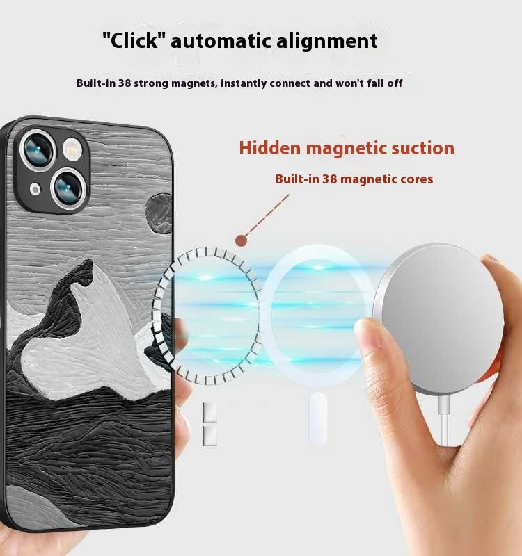 Simple Full-covered Magnetic Silicone Drop-resistant Protective Cover New