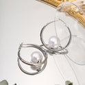 Simple Pearl And Circle Earrings Fashion