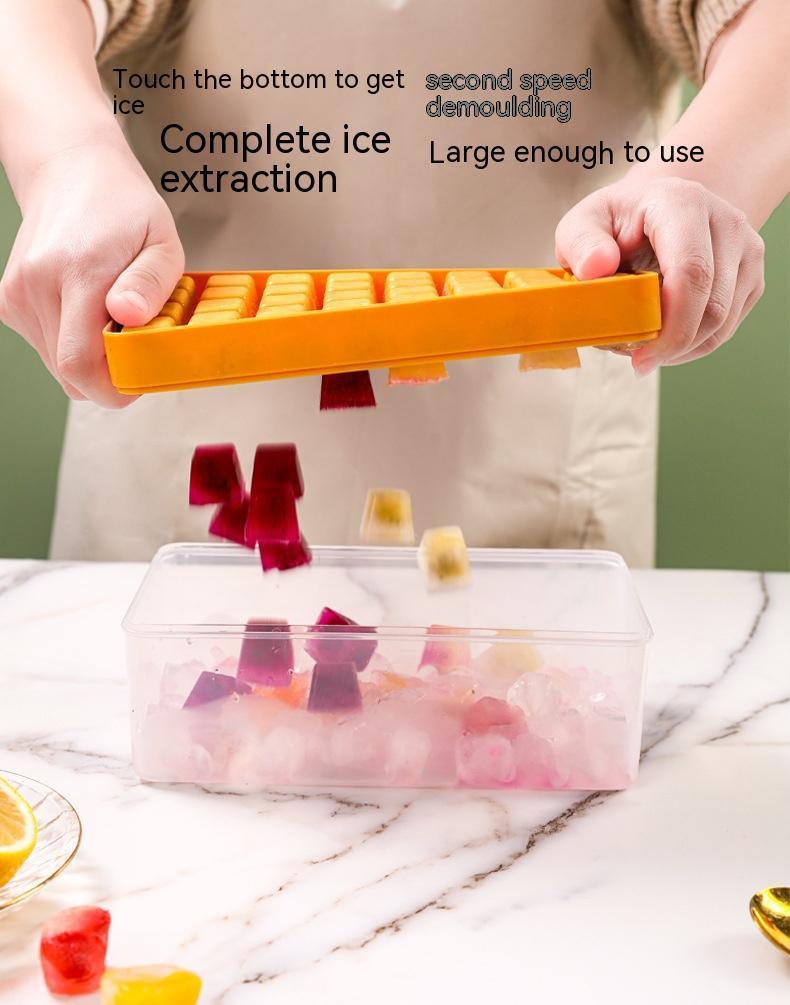 Summer New Silicone Ice Tray Food Grade Ice Cube Mold Large Capacity Ice Container Ice Box Refrigerator Artifact
