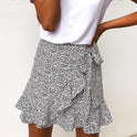 Ruffle skirt evening high waist skirt