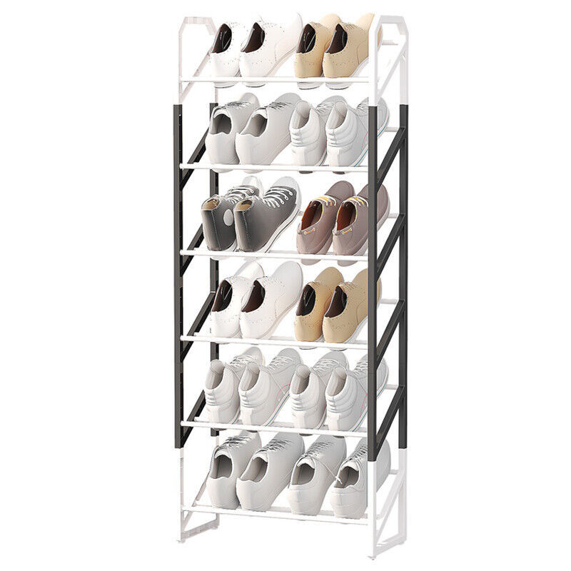 6 TIER SHOE RACK STAND STORAGE SELF ORGANISER LIGHTWEIGHT COMPACT SPACE SAVING