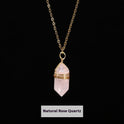 Natural Crystal Tigereye Double Pointed Hexagon Prism Winding Necklace