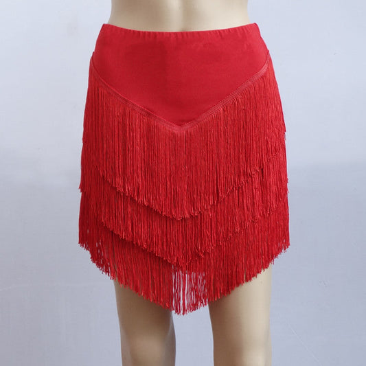 Women's SkirtLatin Dance Tassel Skirt For Women's Adult Short Skirt