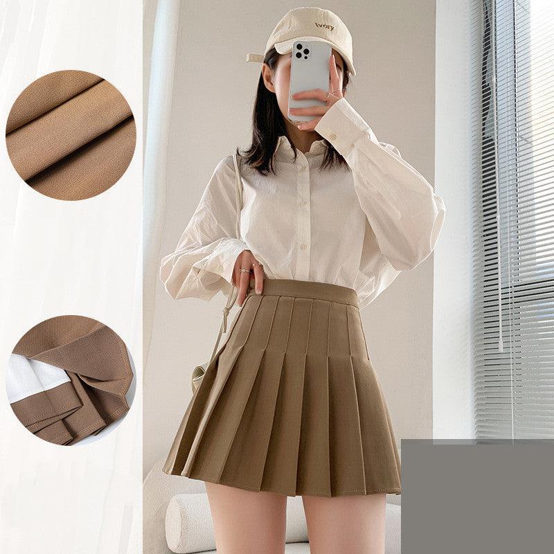 Japanese High Waist Pleated Women's Summer Skirt