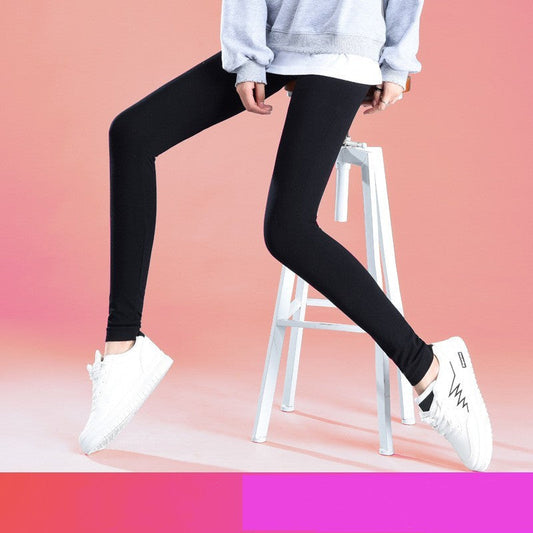 High Waist Large Print Plus Fleece Thickened Elastic Tights