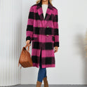 Long Plaid Double-sided Wool Overcoat