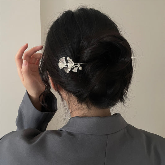 Ginkgo Leaf Pearl Hairpin Sub-high Sense