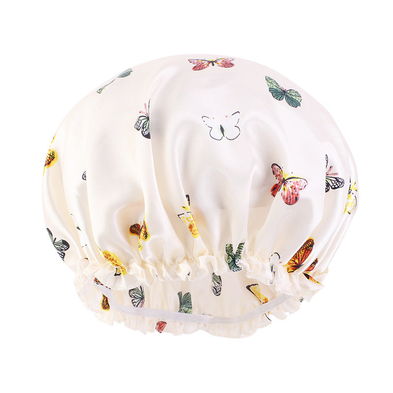 Women's Fashion Casual Butterfly Print Lace Nightcap