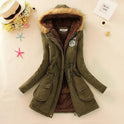 Autumn And Winter New Women's Plus Size Thickened Calibration Long-sleeved Hooded Lamb Wool Cotton-padded Jacket