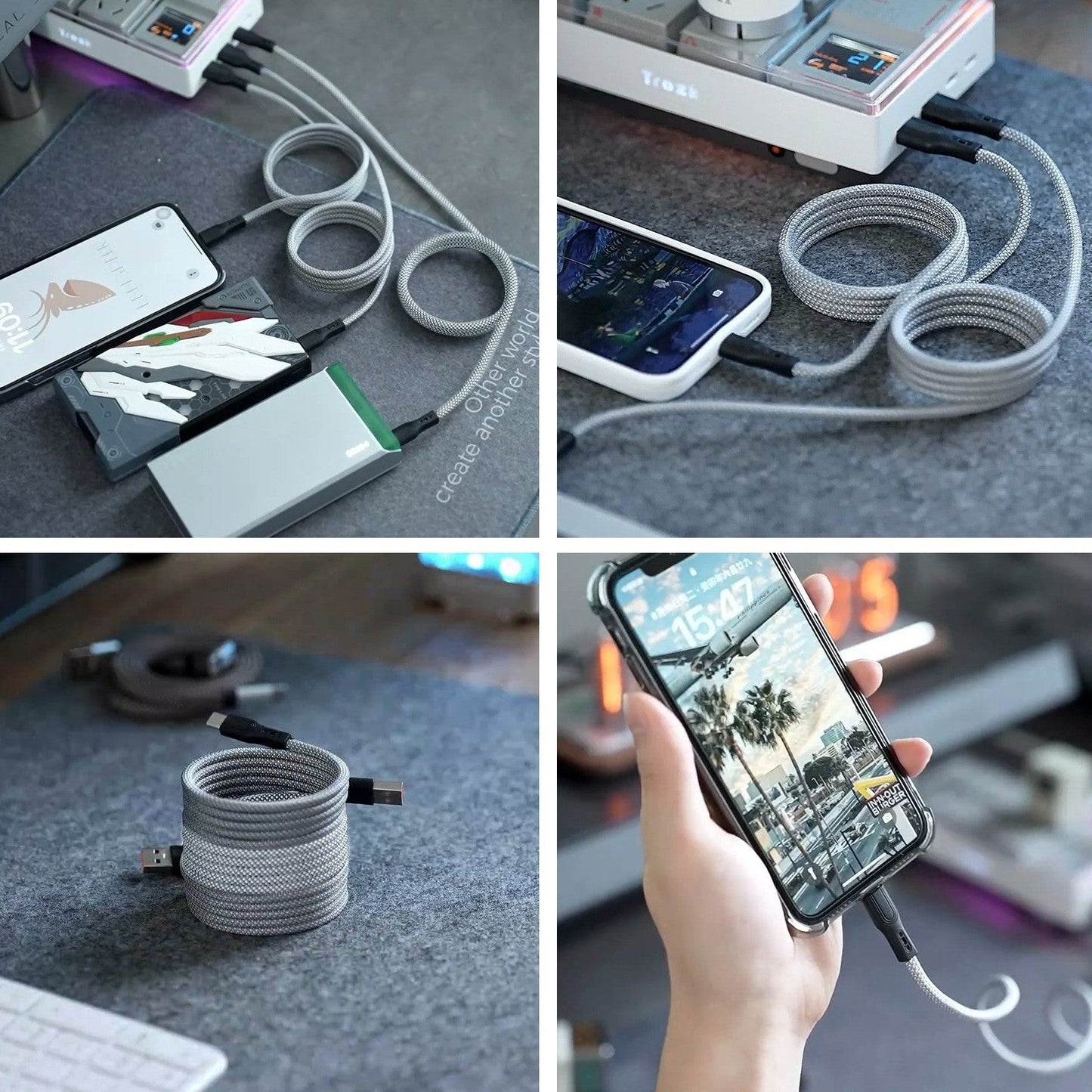 Magnetic Holder Portable Magic Rope Mobile Phone Data Cable