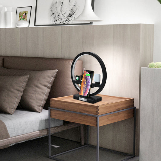 Fast Charging 4 in 1 Bedside Lamp Wireless Charger Bracket