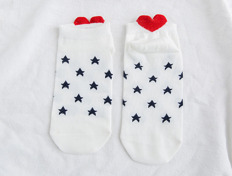 Sweet Trend New Ankle Three-dimensional Love Women's Socks