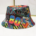 Versatile Geometric Graffiti Retro Fisherman Hat