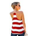 V-Neck Halter Striped Camisole