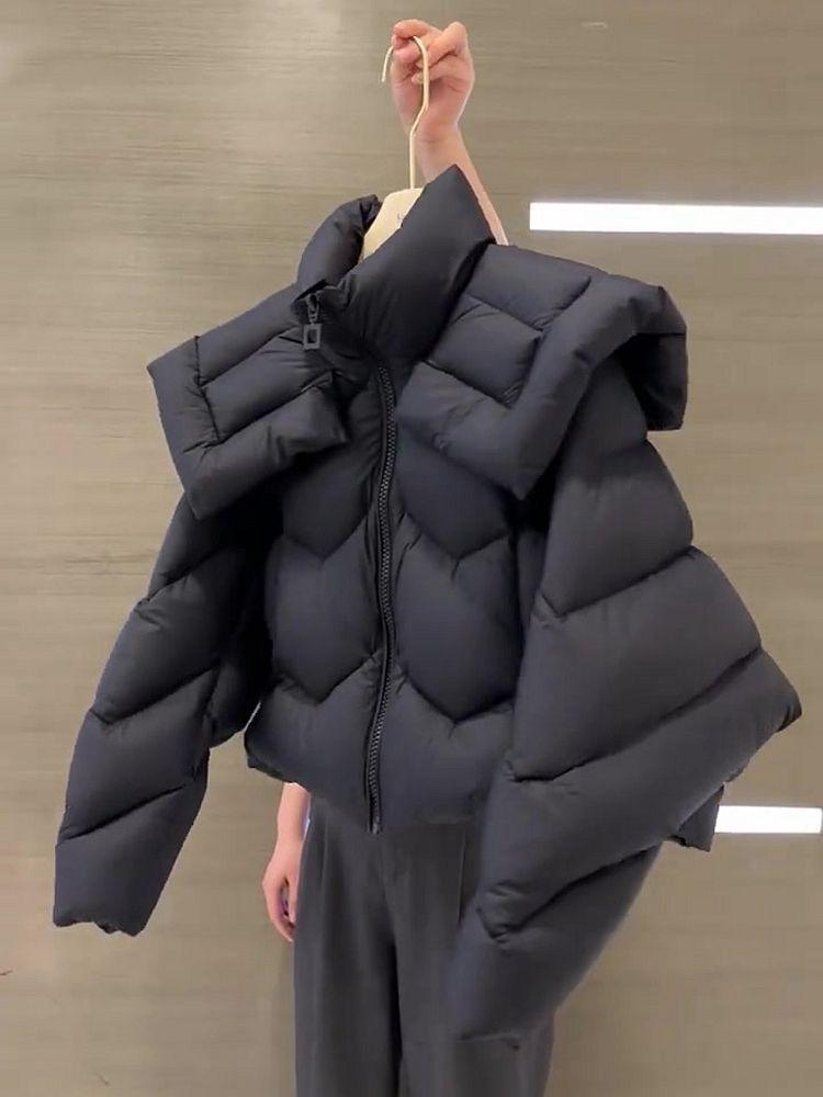 High-grade Cotton-padded Jacket Thick Black