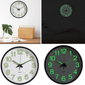 12'' Wall Clock Large Quartz Silent Luminous Glow In The Dark Indoor Home Office