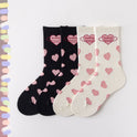 Love Black White Mid-tube Cute Students Girls Lolita Socks