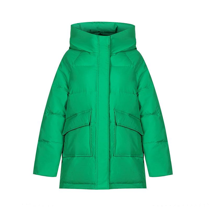 Winter Hooded Candy Color Loose And Warm Short Down Cotton Jacket Coat