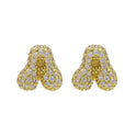 18K Brass Balloon Bubble Zircon Small Size Stud Earrings