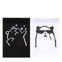 Trendy Simple Japanese Cute Cartoon Bear Solid Color Cotton Socks