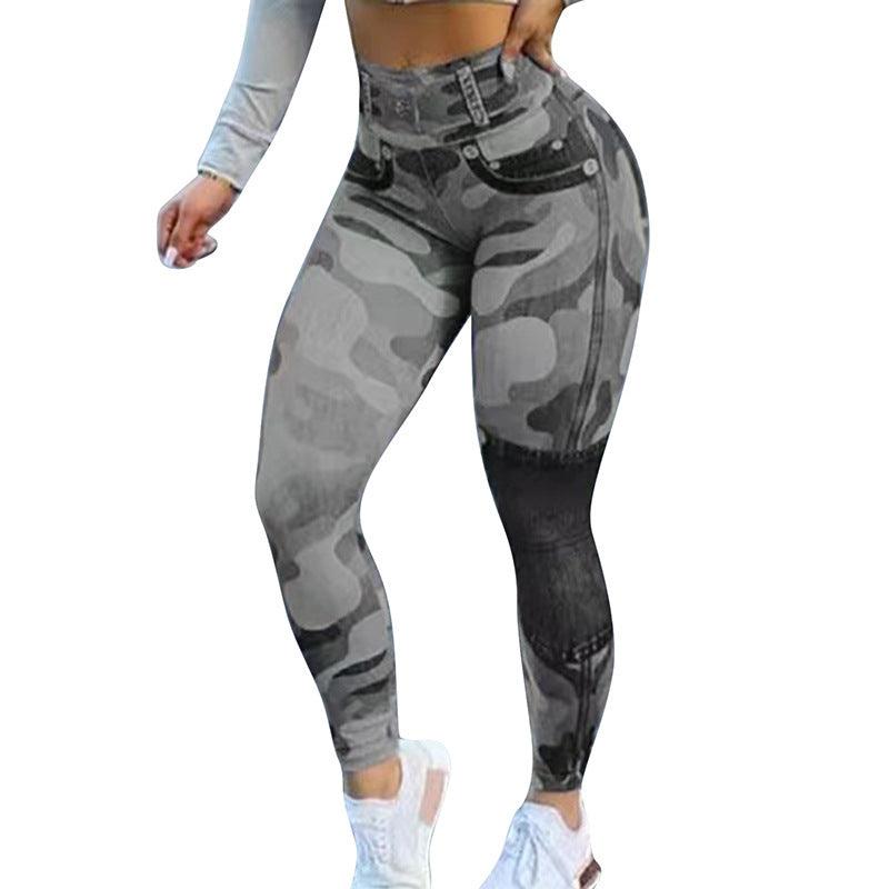 Women's Multicolor Print Camo Slim Fit Butt Lift Yoga Leggings