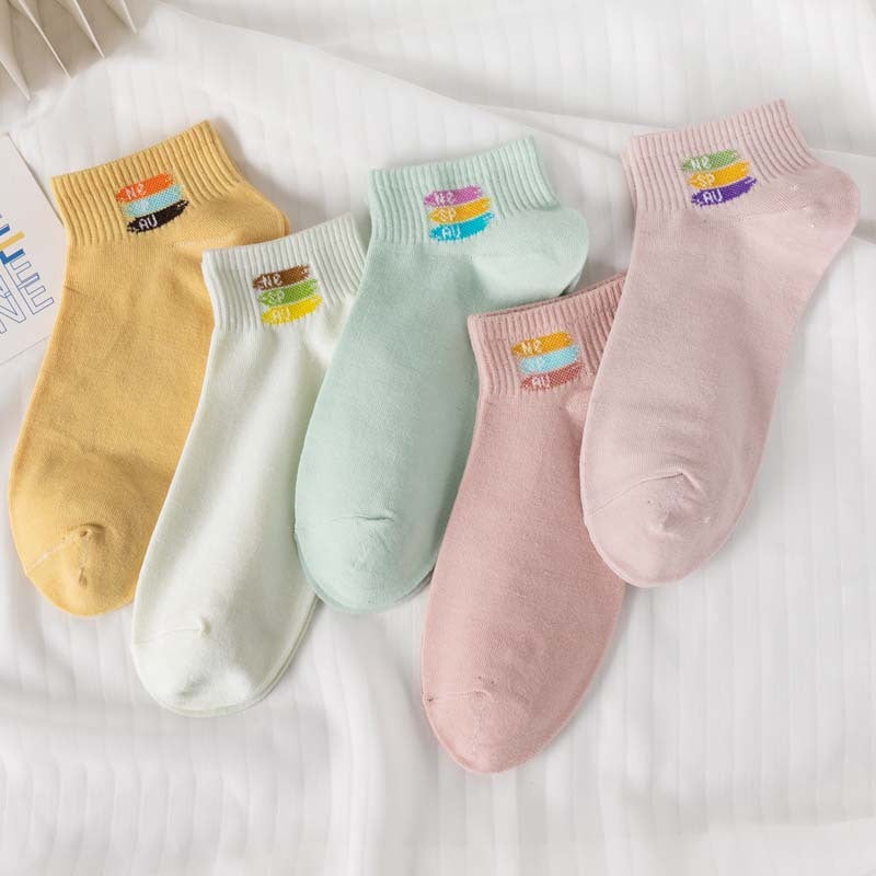 Pure Colored Cotton Women's Low-cut Liners Socks Candy Color Short Socks Japanese Style