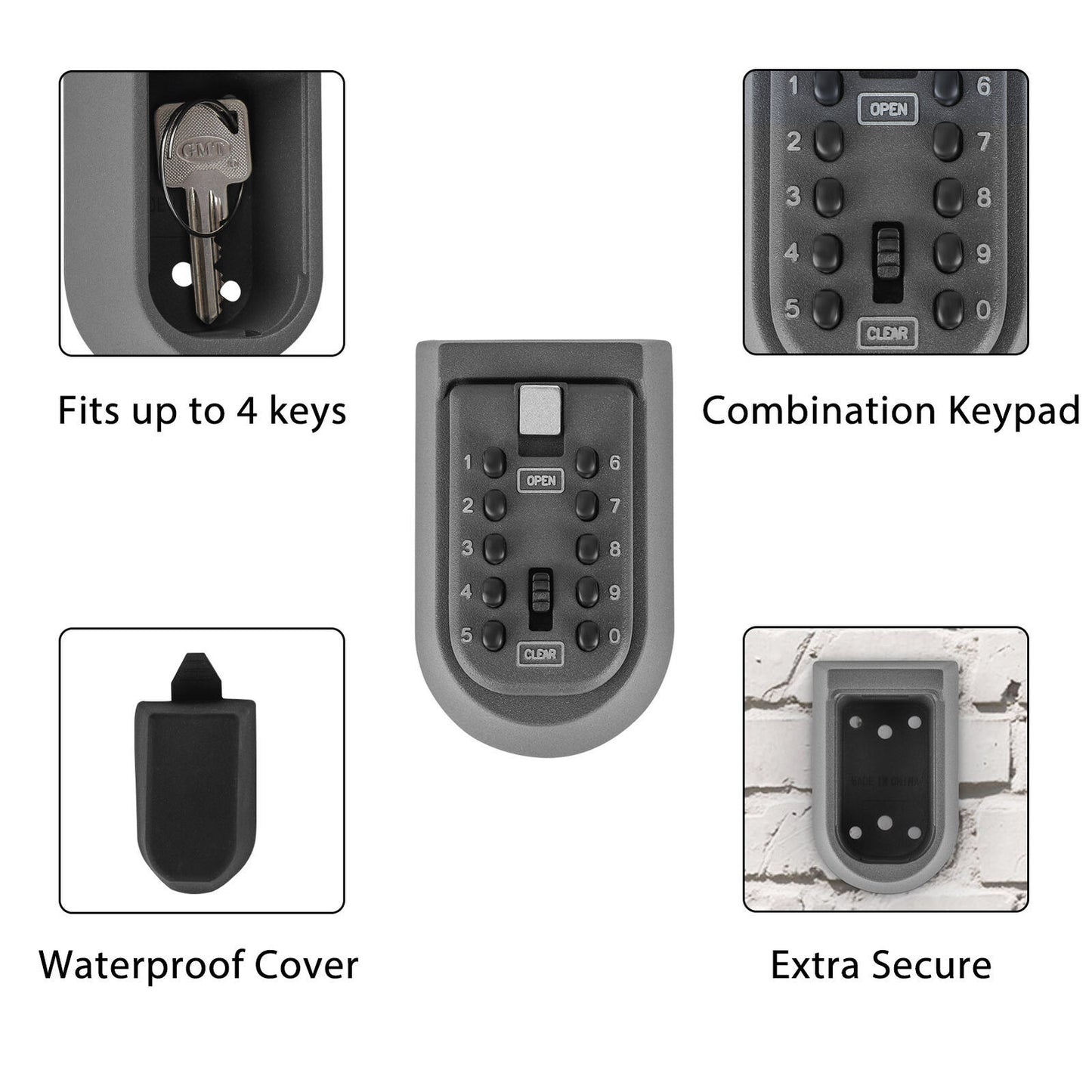 Outdoor High Security Wall Mounted Key Safe Box Code Lock Storage 4 Digit UK