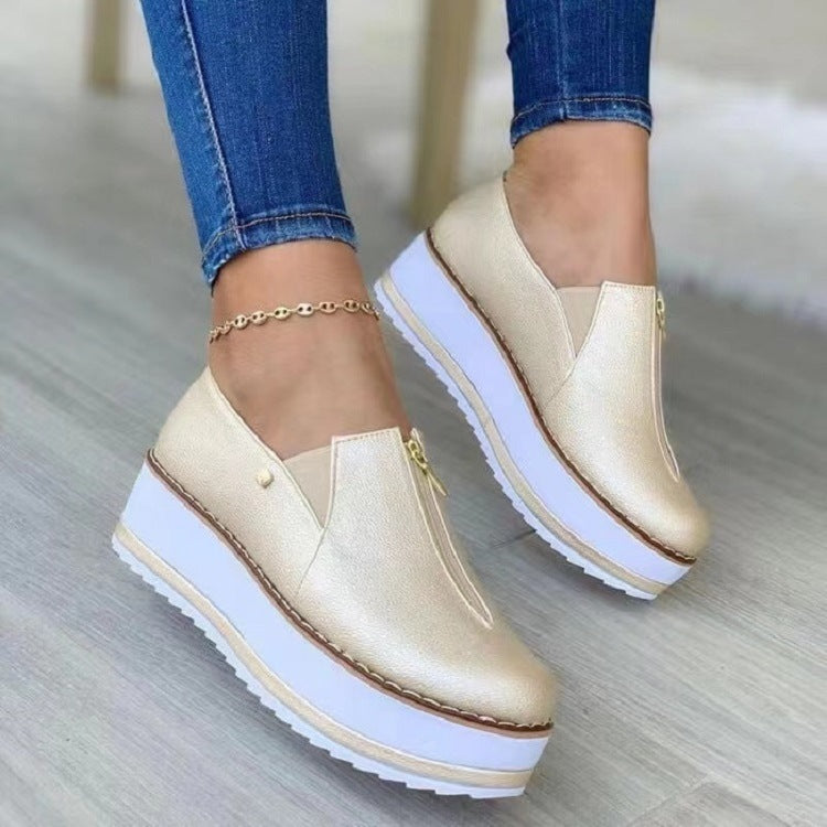 Summer Cloth Single Platform Heel Casual Women's Shoes