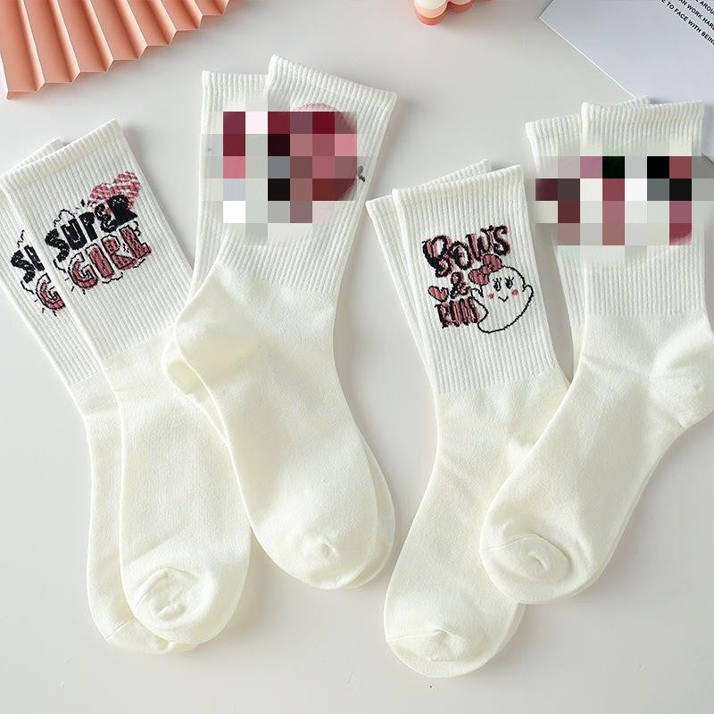 Autumn New All-matching Good-looking Mori Style Mid-calf Socks Women