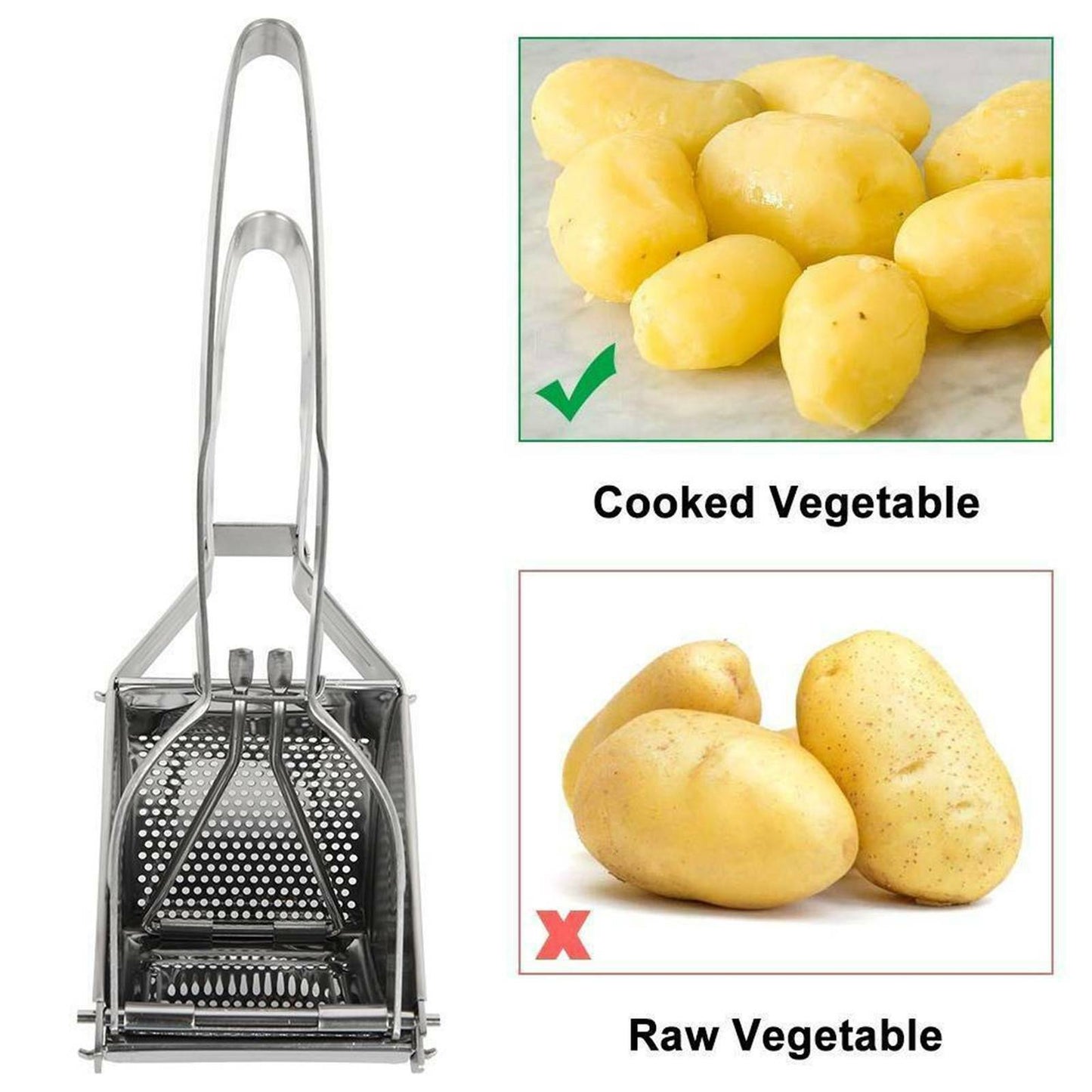 New Large Stainless Steel Potato Ricer Masher Fruit Press Juicer Crusher Squeeze