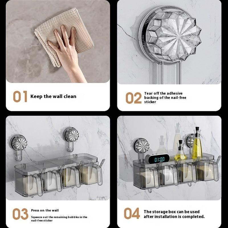 Light Luxury Kitchen Wall Hanging Transparent Seasoning Box Punch-free Dustproof Moisture-proof