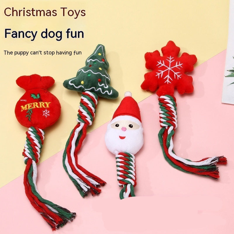 Pet Supplies Christmas Series Molar Teeth Cleaning Cute Cartoon Dog Training Bite Toys