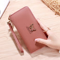 Ladies Wallet Long Zipper Student Faux Leather