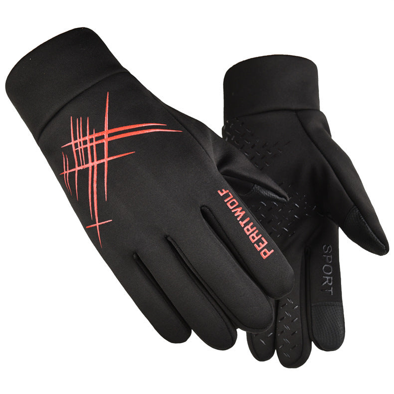 Men's And Women's Touch Screen Winter Fleece-lined Skiing Non-slip Bicycle Motorcycle Warm Gloves
