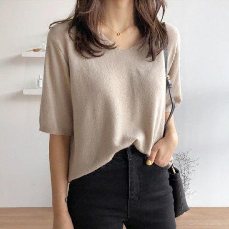 Loose Mori Girl Idle Style Drape Super Fairy Ice Silk Sweater