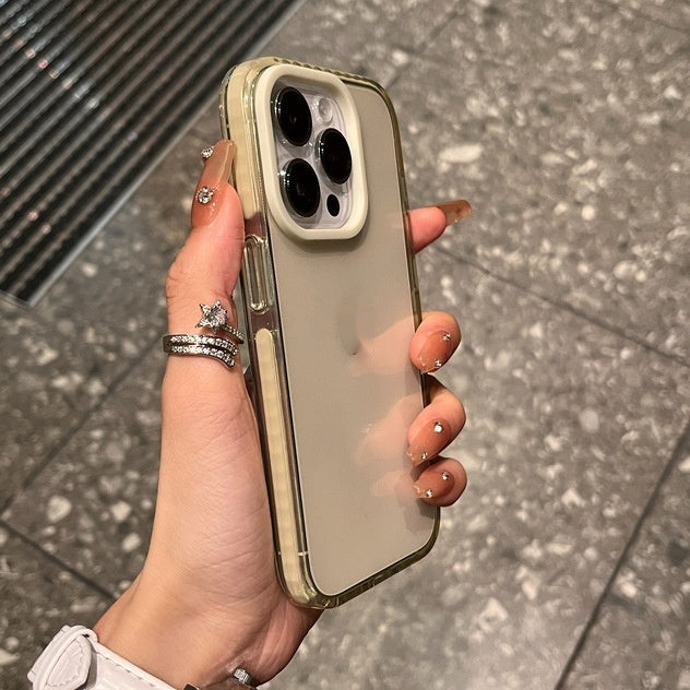 Simple Contrast Color Transparent Drop-resistant Phone Case