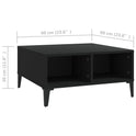 vidaXL Coffee Table Black 60x60x30 cm Engineered Wood