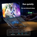 Aluminum Alloy Notebook Stand Portable Folding Lifting Tablet Height Increasing Desktop Twin Fan Computer