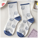 Women's Cute Cartoon Bear Thin Mid-calf Length Socks