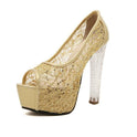 Crystal Peep Toe Mesh Hollow High Heels