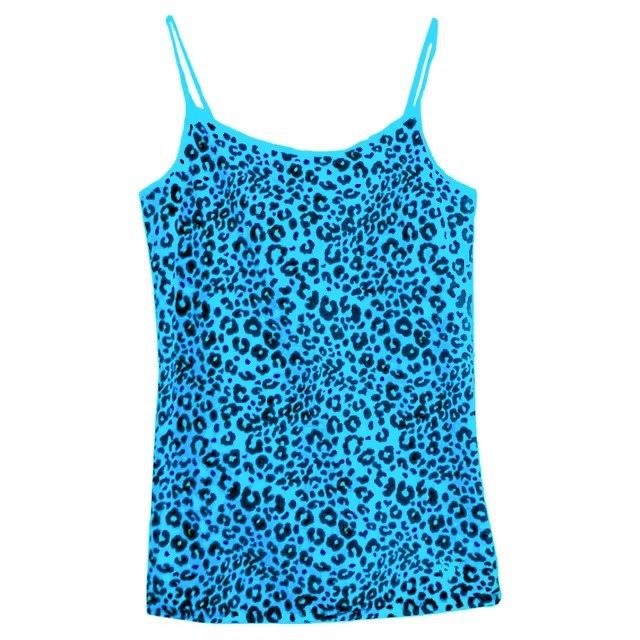 Leopard Print Sexy Hot Girl All-match Fashion Street Style Elegance Sleeveless Slim Strap Top