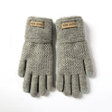Men's Five Finger Warm Knitting Jacquard Touch Screen Riding Gloves