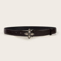 Metal Flower Snap Belt Simple Retro Women's Belt