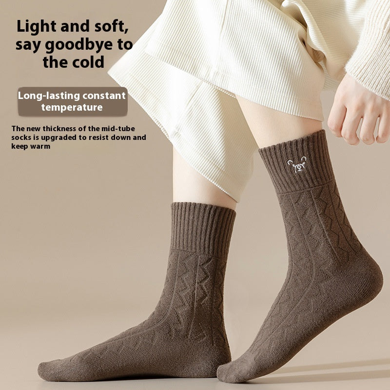 Thickened Terry-loop Hosiery Children's Cartoon Bear Tube Socks